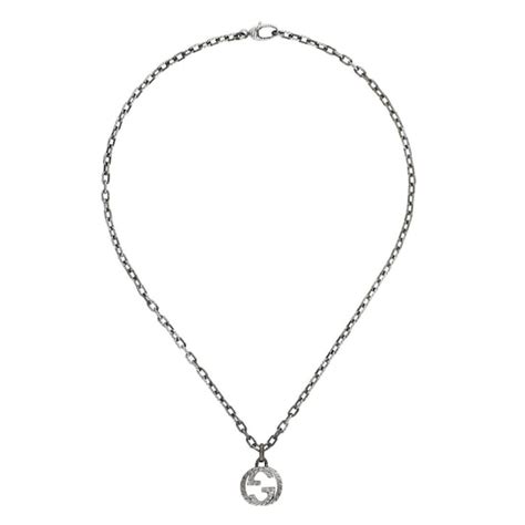 gucci necklace ernest jones|Gucci silver and onyx necklace.